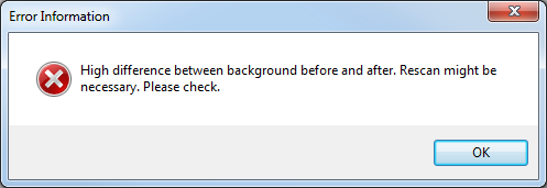 Fig 5. The error message about the not matching background.